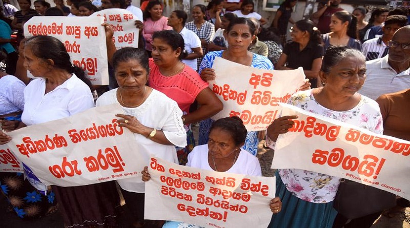 A protest in Negombo in support of the Cardinal