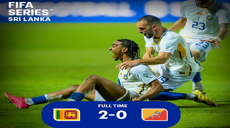 An international football victory for Sri Lanka after two and a half years